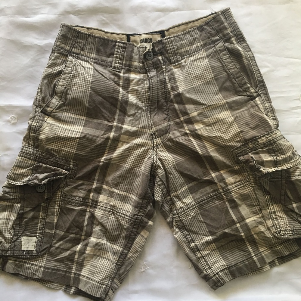Levi Strauss cargo casual mens plaid short sze W28